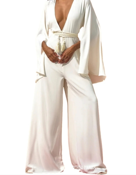 Andrea Iyamah Lili Jumpsuit in Ivory Size S/M - Picture 6 of 9